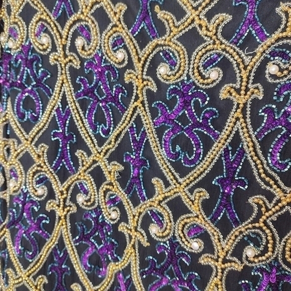 VTG Stenay Silk Hand-Beaded Jacket S Opulent 80s Glam - Picture 8 of 11